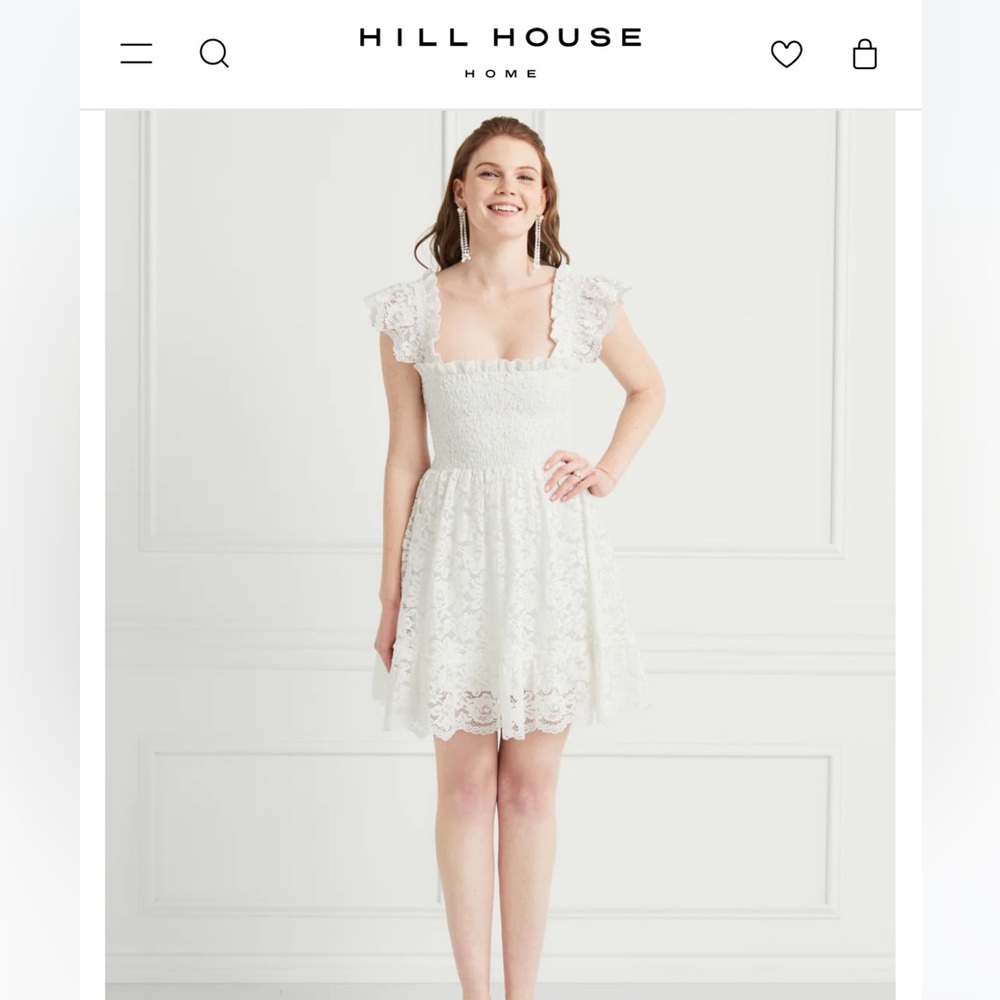 Hill House White Lace Mini Dress
